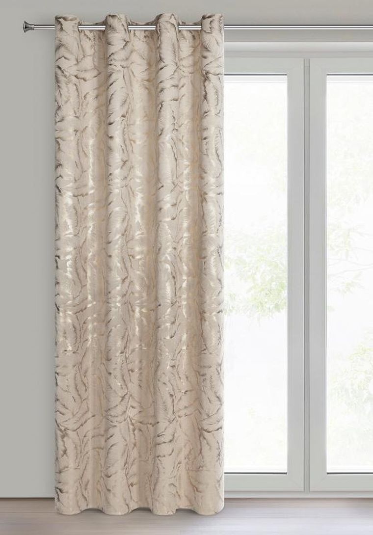 Eurofirany, zasłona zaciemniająca gotowa, Milena, 140-250 cm, beżowy