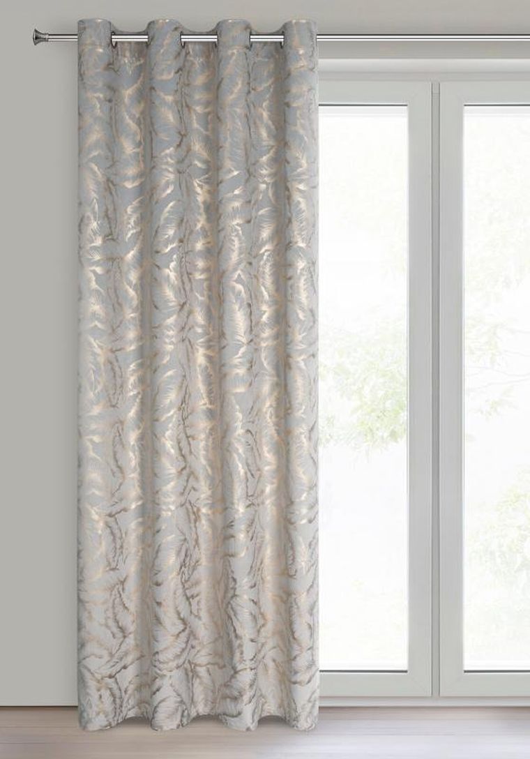 Eurofirany, zasłona zaciemniająca gotowa,, Milena, 140-250 cm, srebrny