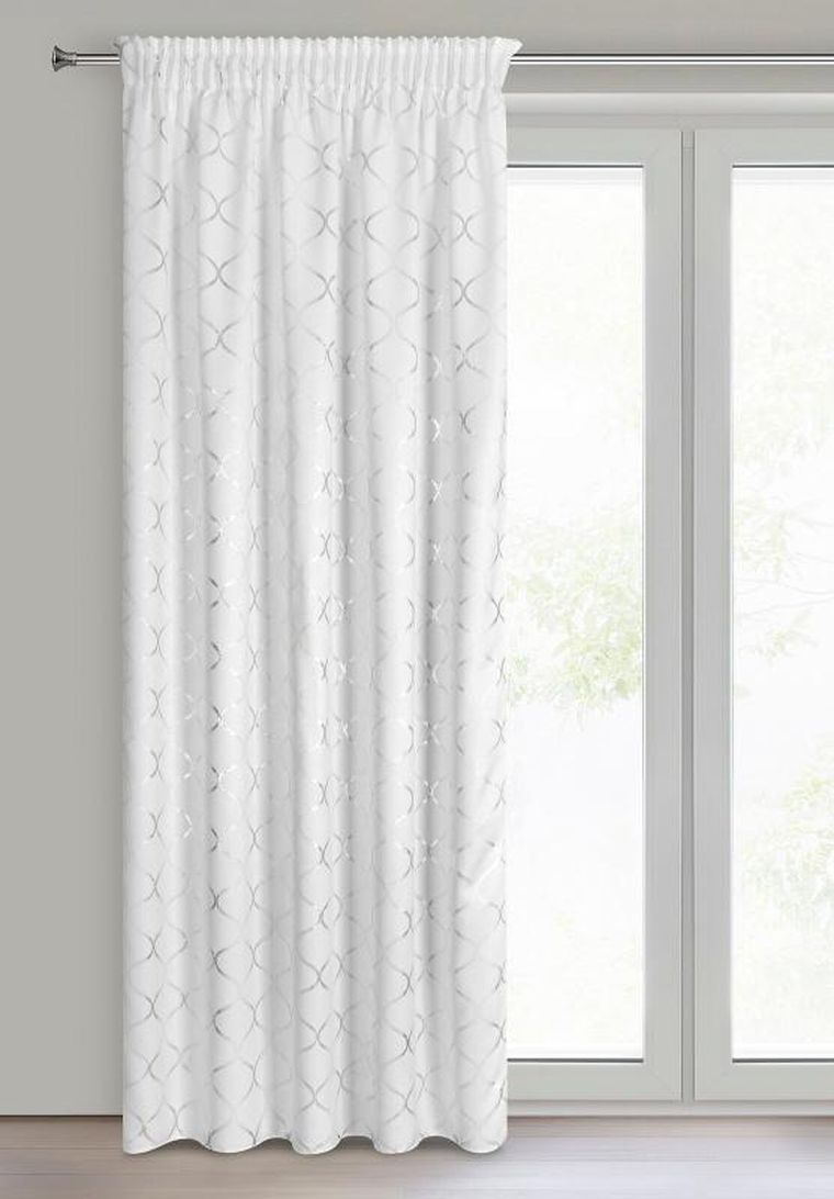 Eurofirany, zasłona zaciemniająca gotowa, Mili, na taśmie, 140-270 cm, biały