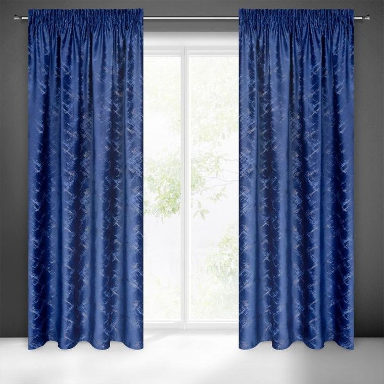 Eurofirany, zasłona zaciemniająca gotowa, na taśmie, Adria, 140-270 cm, granatowy