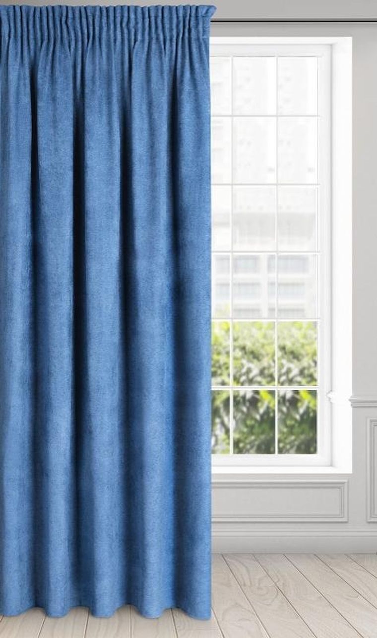 Eurofirany, zasłona zaciemniająca gotowa, na taśmie, Amaya, 140-250 cm, granatowy