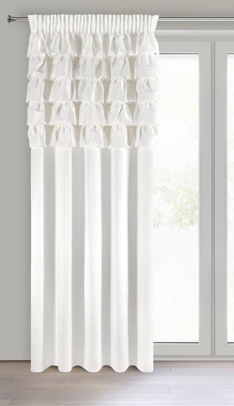 Eurofirany, zasłona zaciemniająca gotowa, na taśmie, Aura, 140-250 cm, biały