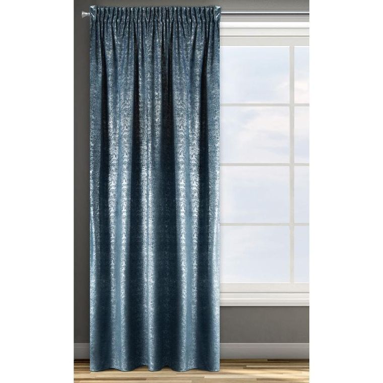 Eurofirany, zasłona zaciemniająca gotowa, na taśmie, D91 Cypr, 140-270 cm, granatowy