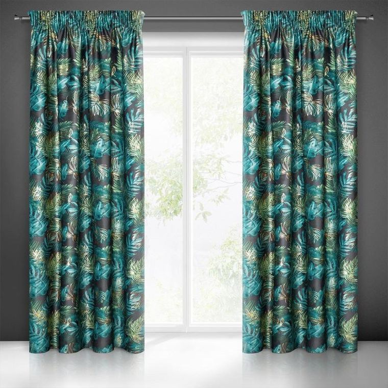 Eurofirany, zasłona zaciemniająca gotowa, na taśmie, Davos, 140-270 cm, czarny