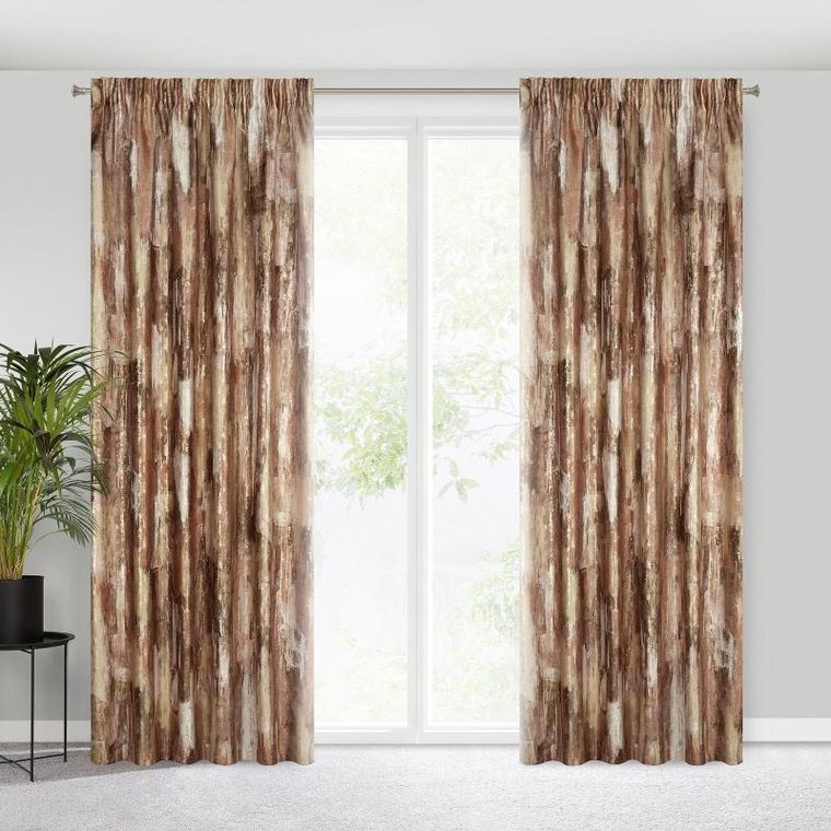 Eurofirany, zasłona zaciemniająca gotowa, na taśmie, Ella, 140-270 cm, ceglasty