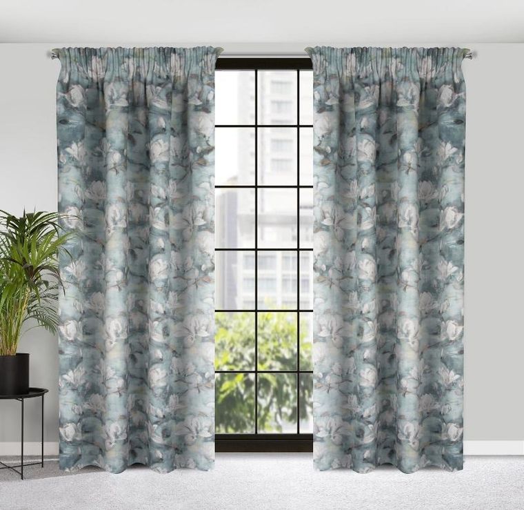 Eurofirany, zasłona zaciemniająca gotowa, na taśmie, Gracja, 140-270 cm, stalowy