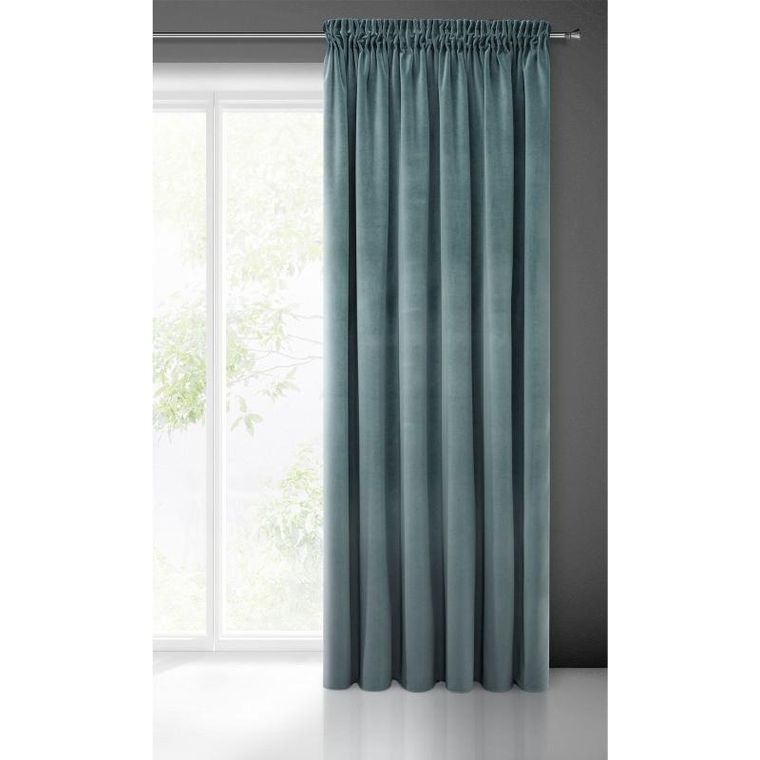 Eurofirany, zasłona zaciemniająca gotowa, na taśmie, Kristi, 140-270 cm, niebieski