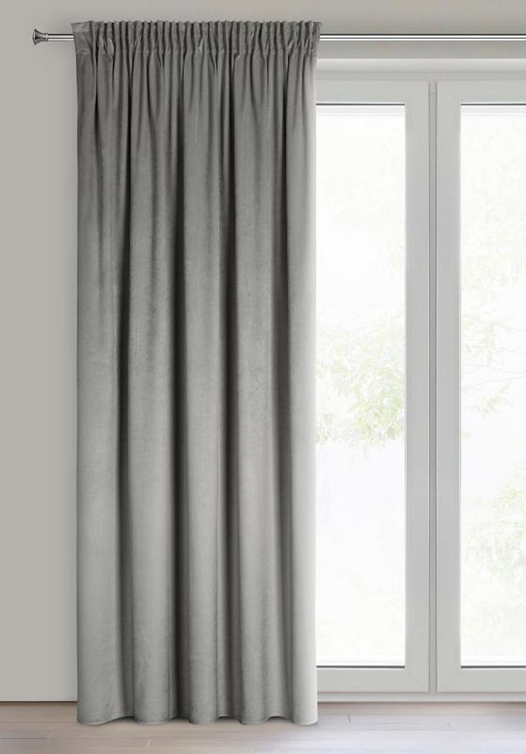 Eurofirany, zasłona zaciemniająca gotowa, na taśmie, Marlen, 140-270 cm, stalowy