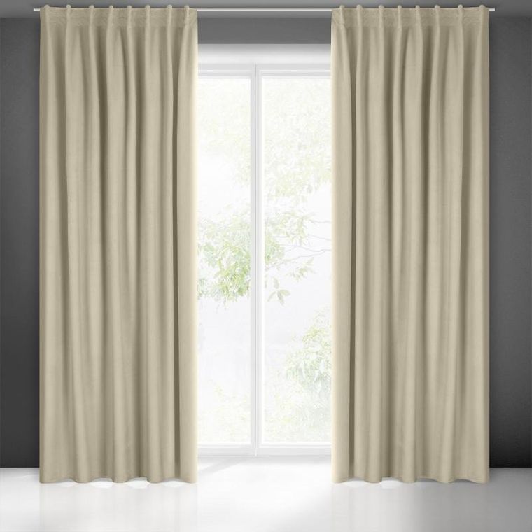 Eurofirany, zasłona zaciemniająca gotowa, na taśmie, Marlen, 140-300 cm, beżowy