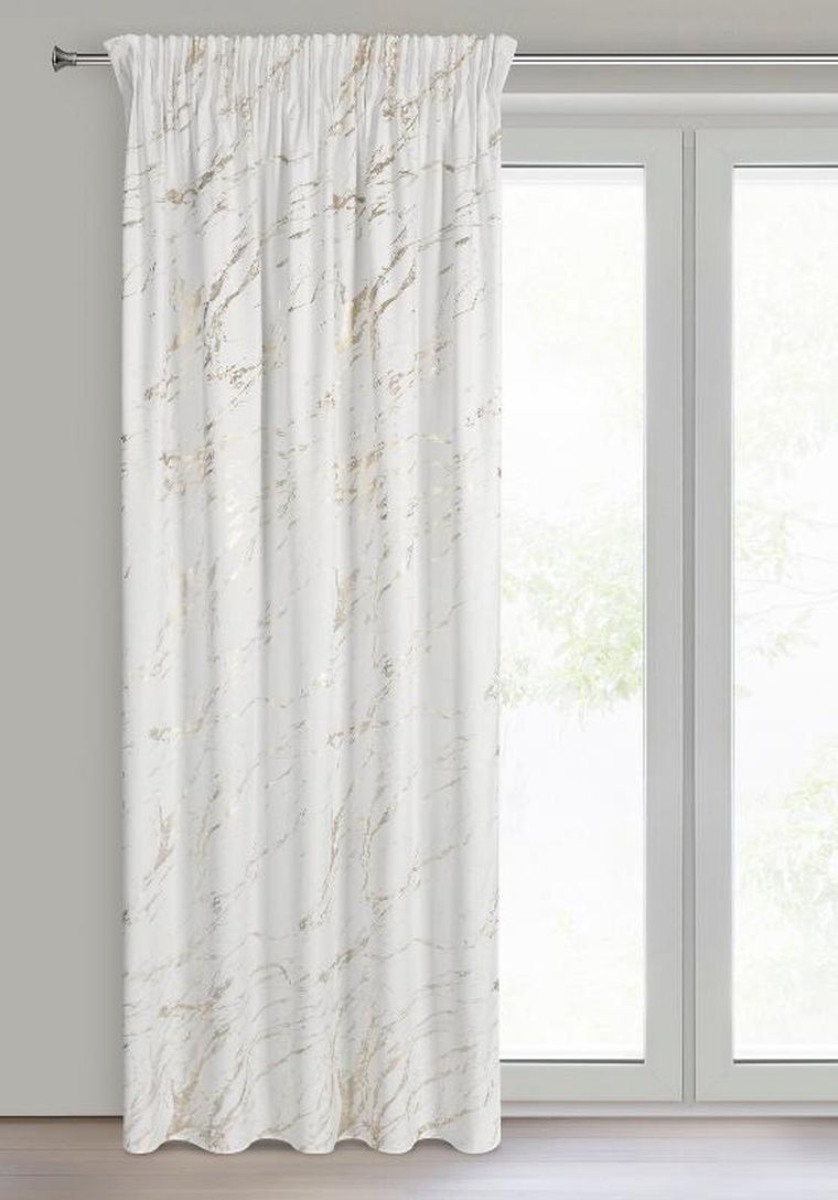 Eurofirany, zasłona zaciemniająca gotowa, na taśmie, Molly, 140-270 cm, biały