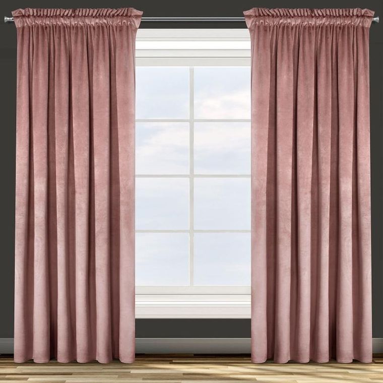 Eurofirany, zasłona zaciemniająca gotowa, na taśmie, Rosa, 140-270 cm, różowy