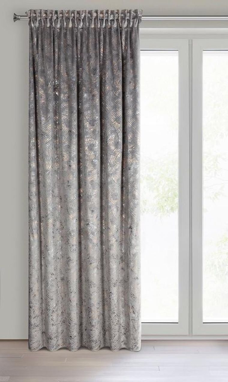 Eurofirany, zasłona zaciemniająca gotowa, na taśmie, Tulia, 135-270 cm, stalowy