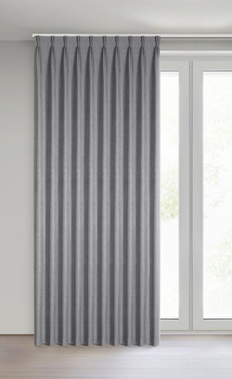 Eurofirany, zasłona zaciemniająca gotowa, Nelisa, 210-270 cm, grafitowy