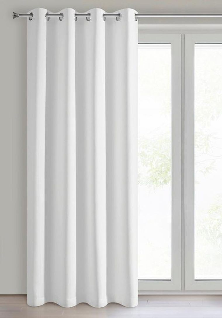 Eurofirany, zasłona zaciemniająca gotowa, Nerisa, 140-250 cm, biały