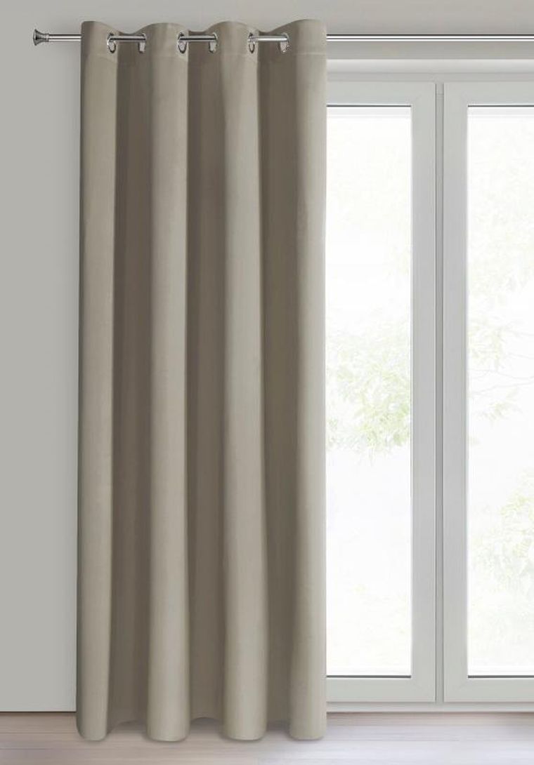 Eurofirany, zasłona zaciemniająca gotowa, Nerisa, 140-250 cm, ciemnobeżowy