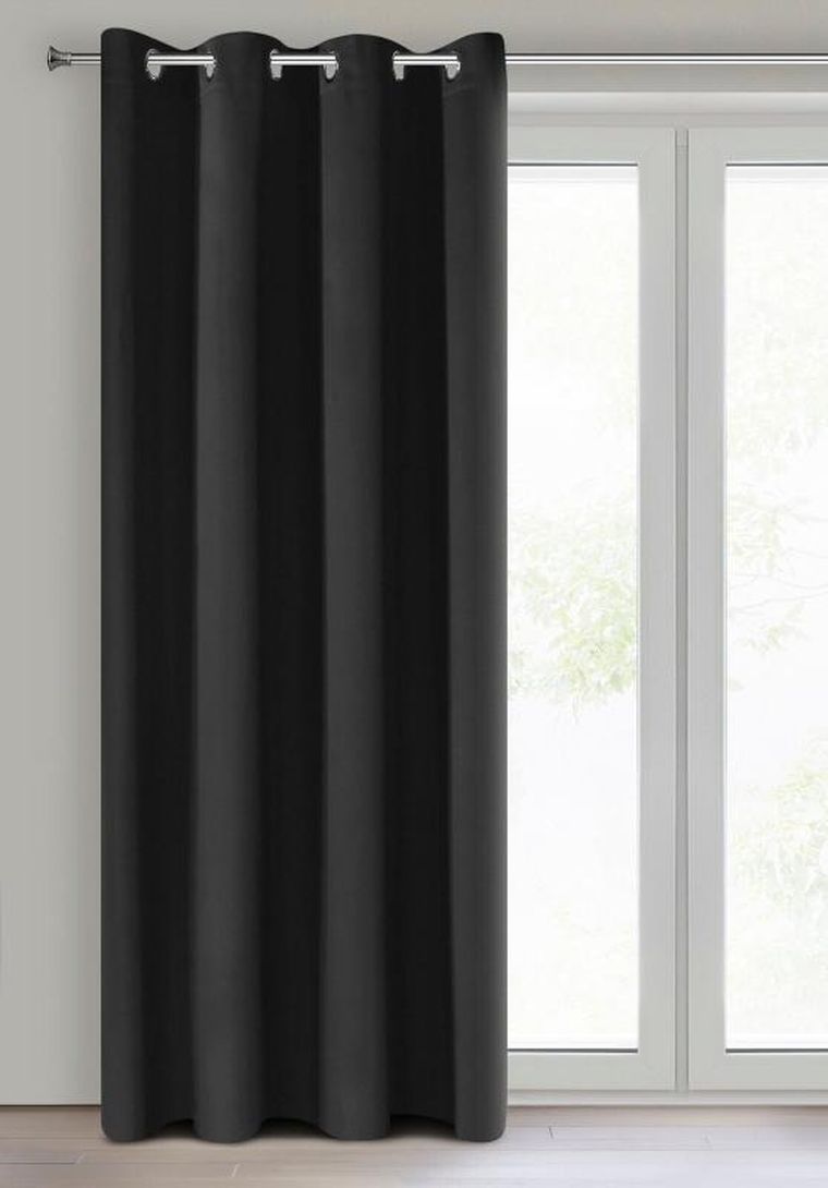 Eurofirany, zasłona zaciemniająca gotowa, Nerisa, 140-250 cm, czarny