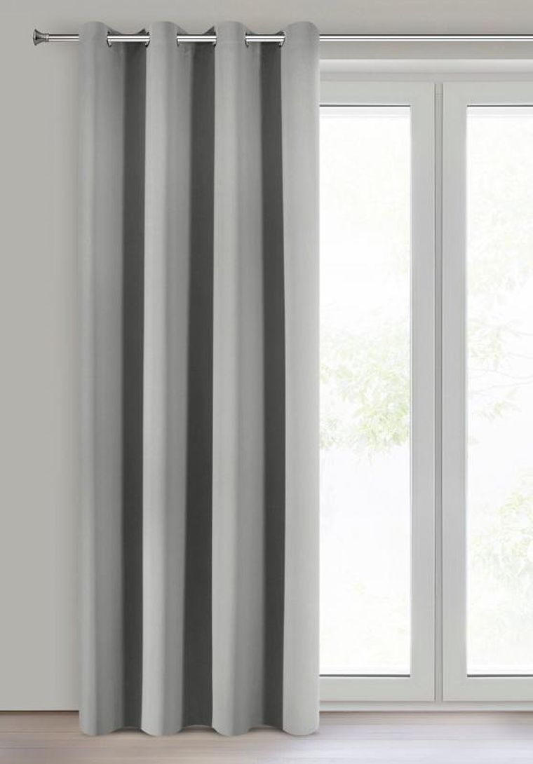 Eurofirany, zasłona zaciemniająca gotowa, Nerisa, 140-250 cm, srebrny