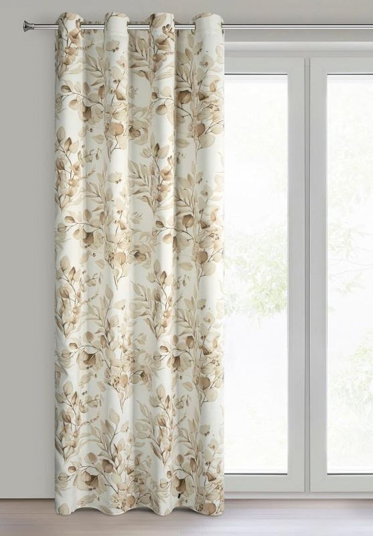 Eurofirany, zasłona zaciemniająca gotowa, Oleni, 140-250 cm, beżowy