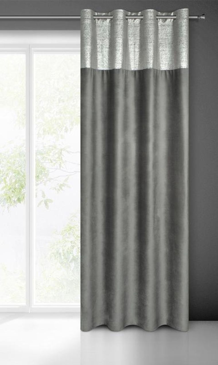 Eurofirany, zasłona zaciemniająca gotowa, Peri, 140-250 cm, stalowy