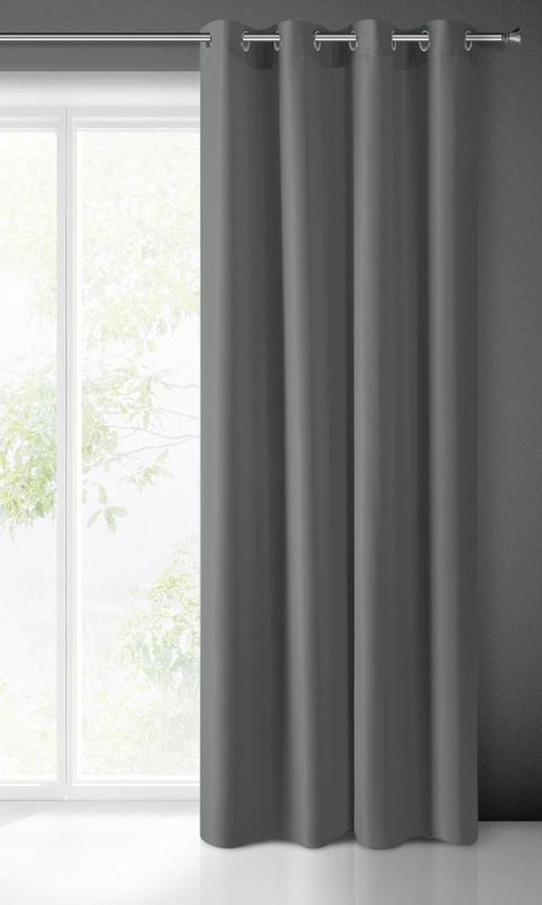 Eurofirany, zasłona zaciemniająca gotowa, Rita, 140-250 cm, grafitowy