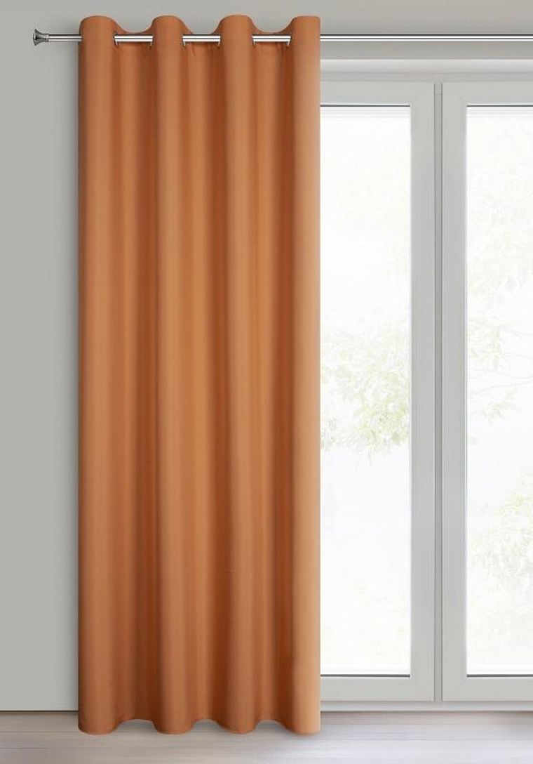 Eurofirany, zasłona zaciemniająca gotowa, Rita, 140-250 cm, rudy