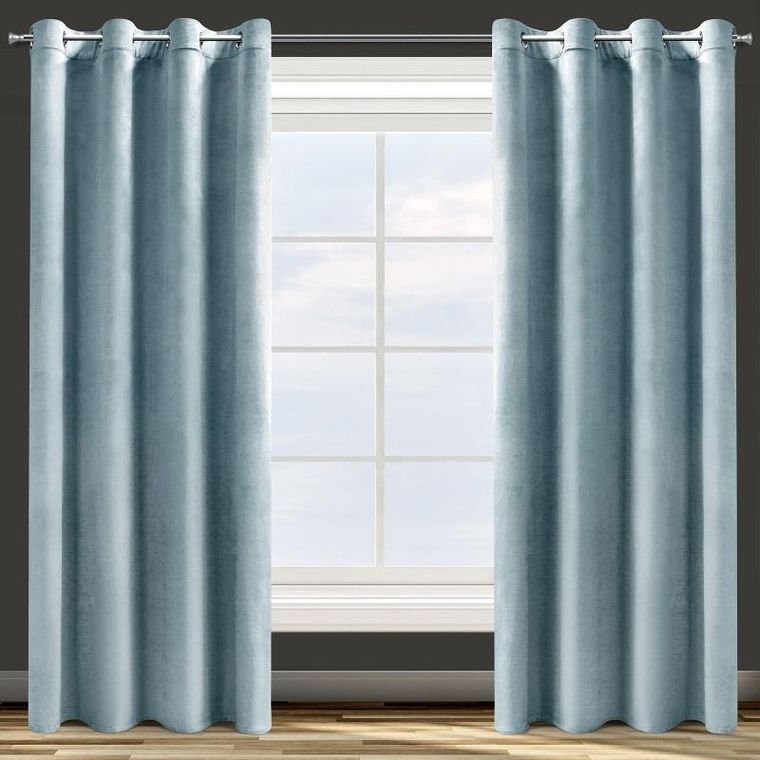 Eurofirany, zasłona zaciemniająca gotowa, Rosa, 140-250 cm, morski