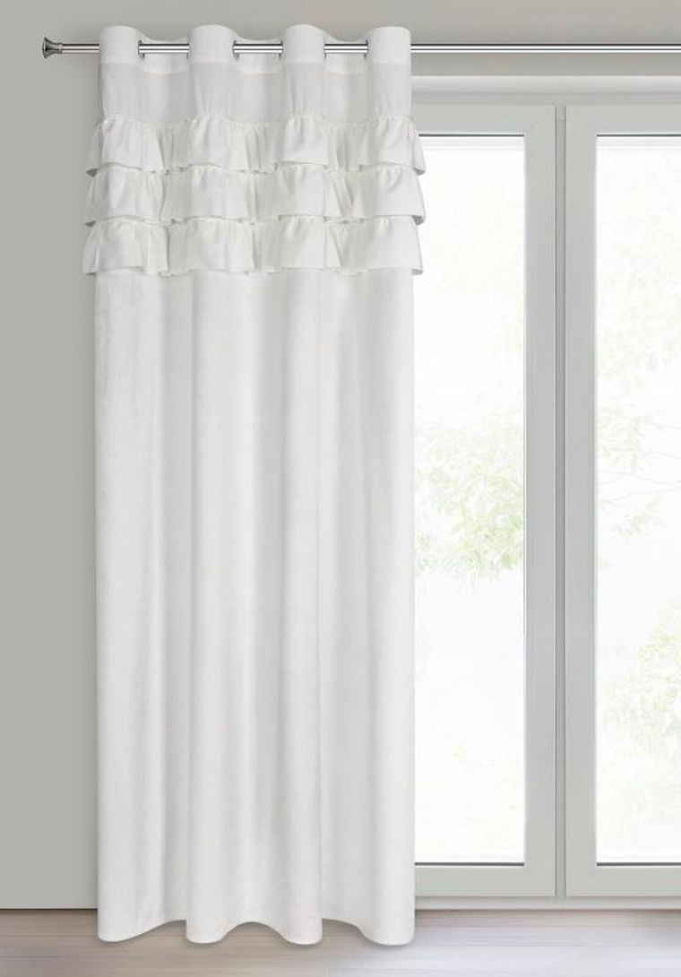 Eurofirany, zasłona zaciemniająca gotowa, Sami, 140-250 cm, biały