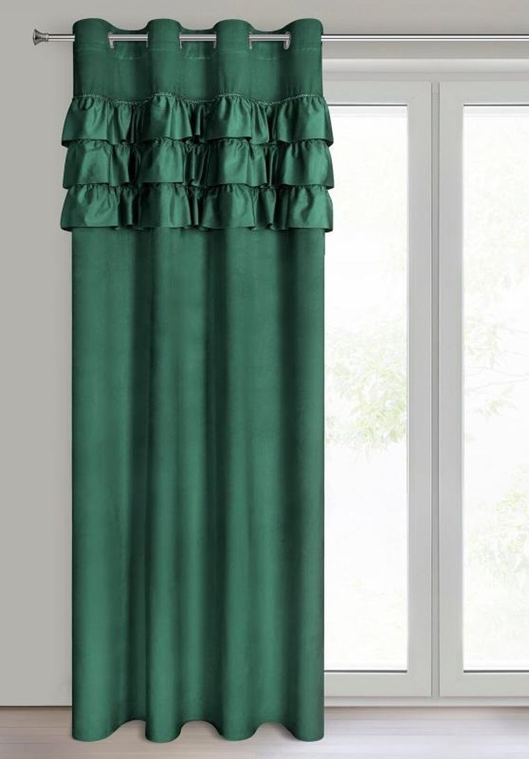 Eurofirany, zasłona zaciemniająca gotowa, Sami, 140-250 cm, ciemnozielony