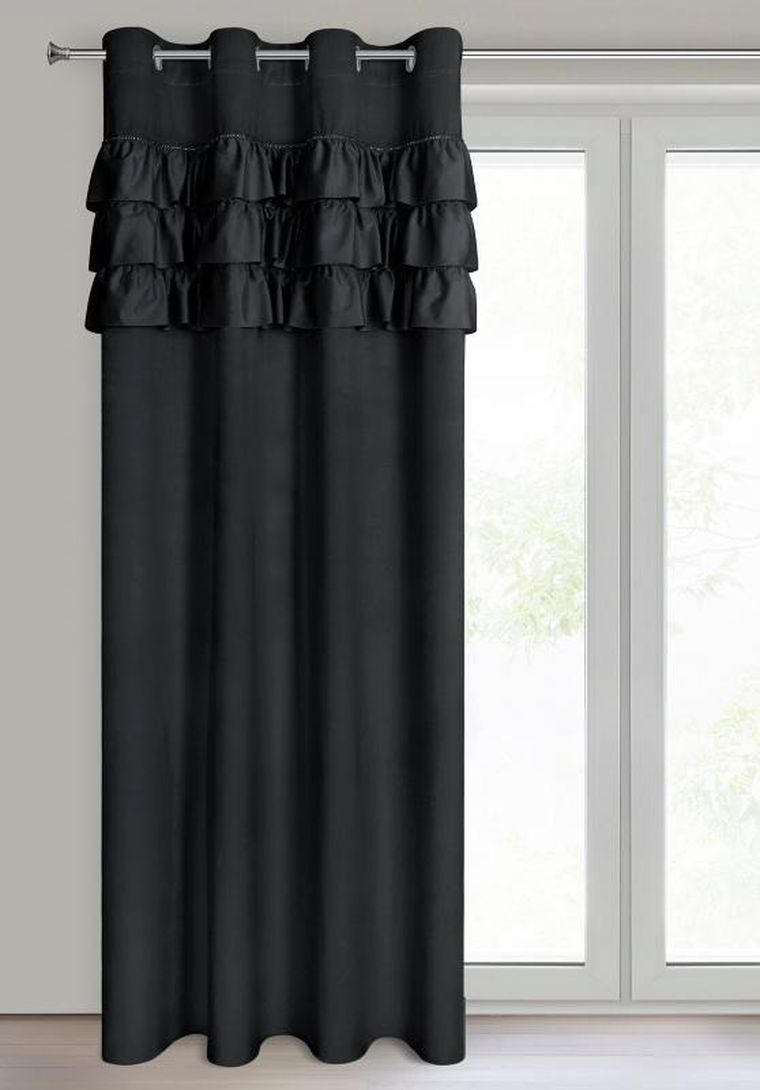 Eurofirany, zasłona zaciemniająca gotowa, Sami, 140-250 cm, czarny