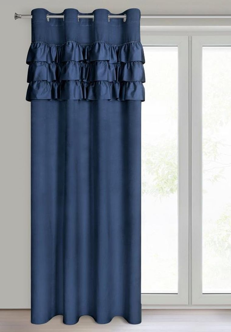 Eurofirany, zasłona zaciemniająca gotowa, Sami, 140-250 cm, granatowy