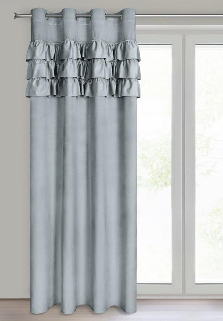 Eurofirany, zasłona zaciemniająca gotowa, Sami, 140-250 cm, srebrny