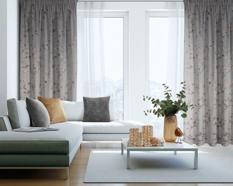 Eurofirany, zasłona zaciemniająca gotowa, Selena, na taśmie, 140-270 cm, srebrny