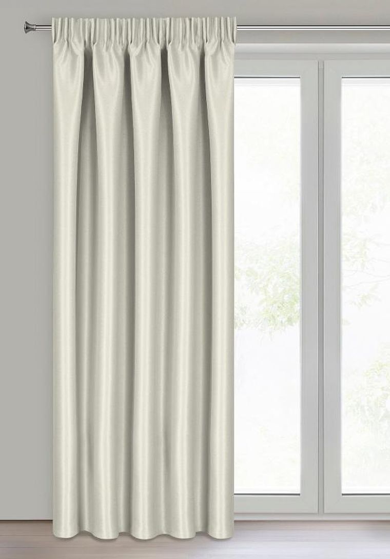 Eurofirany, zasłona zaciemniająca gotowa, Selina, na taśmie, 140-270 cm, kremowy