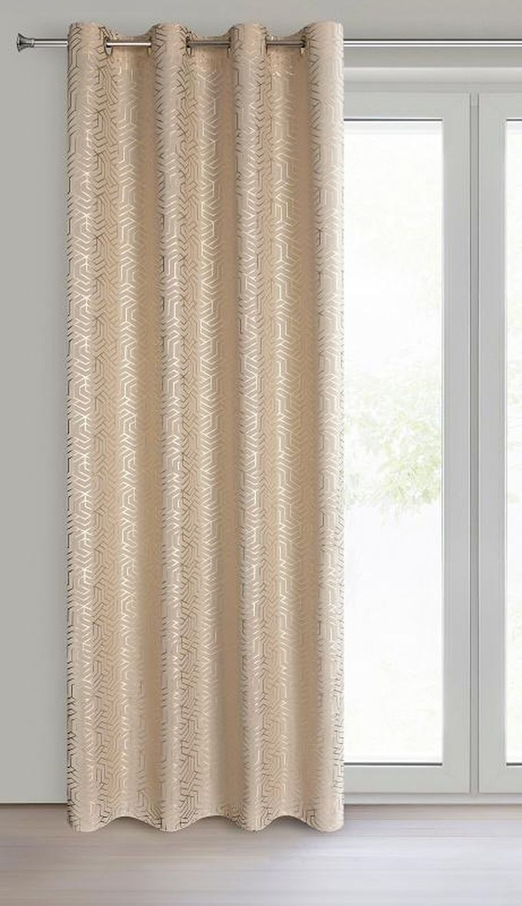 Eurofirany, zasłona zaciemniająca gotowa, Semi, 140-250 cm, beżowy