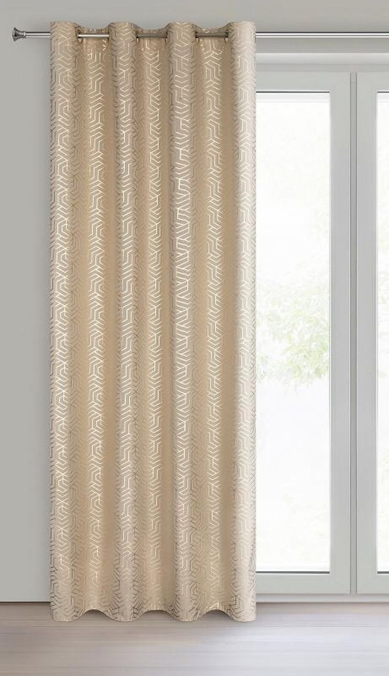 Eurofirany, zasłona zaciemniająca gotowa, Semi, 140-250 cm, ciemnobeżowy