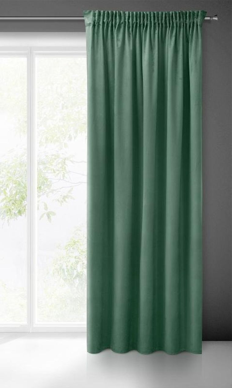 Eurofirany, zasłona zaciemniająca gotowa, Sibel,, na taśmie, 140-270 cm, miętowy