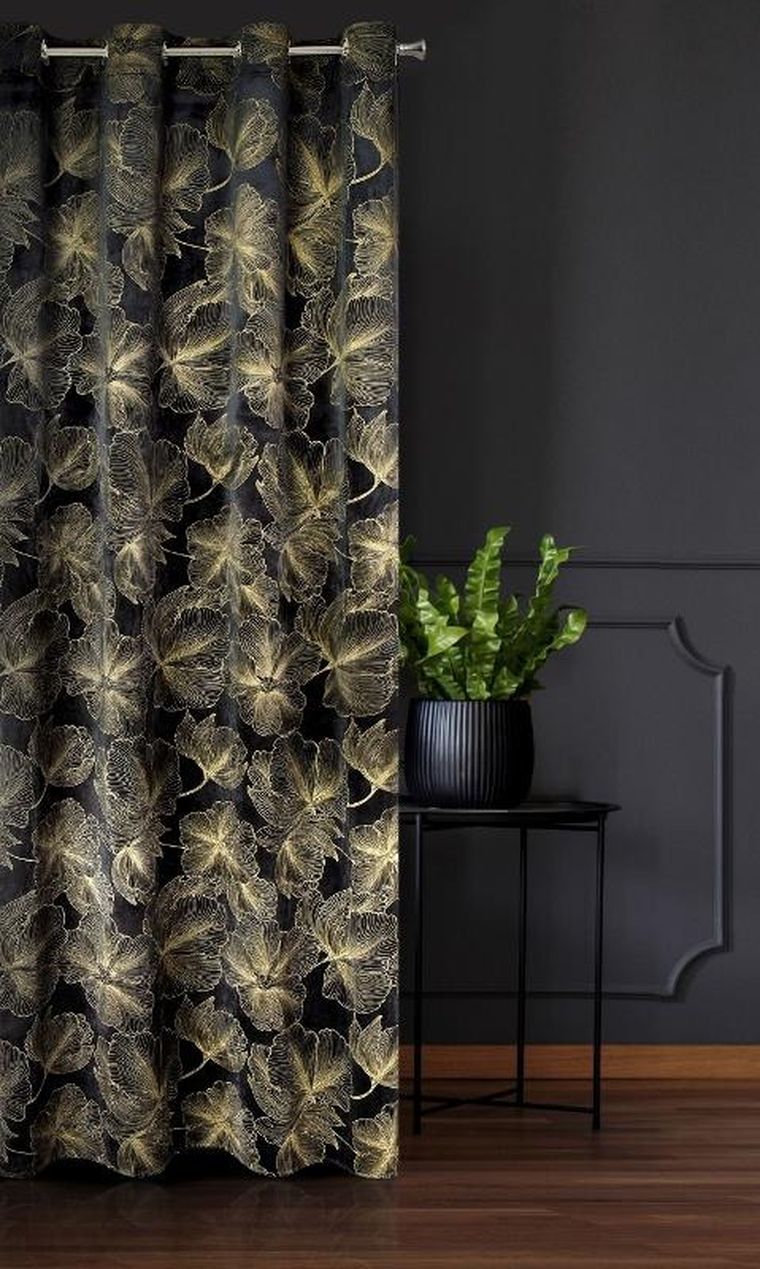 Eurofirany, zasłona zaciemniająca gotowa, Stella, 140-250 cm, czarny