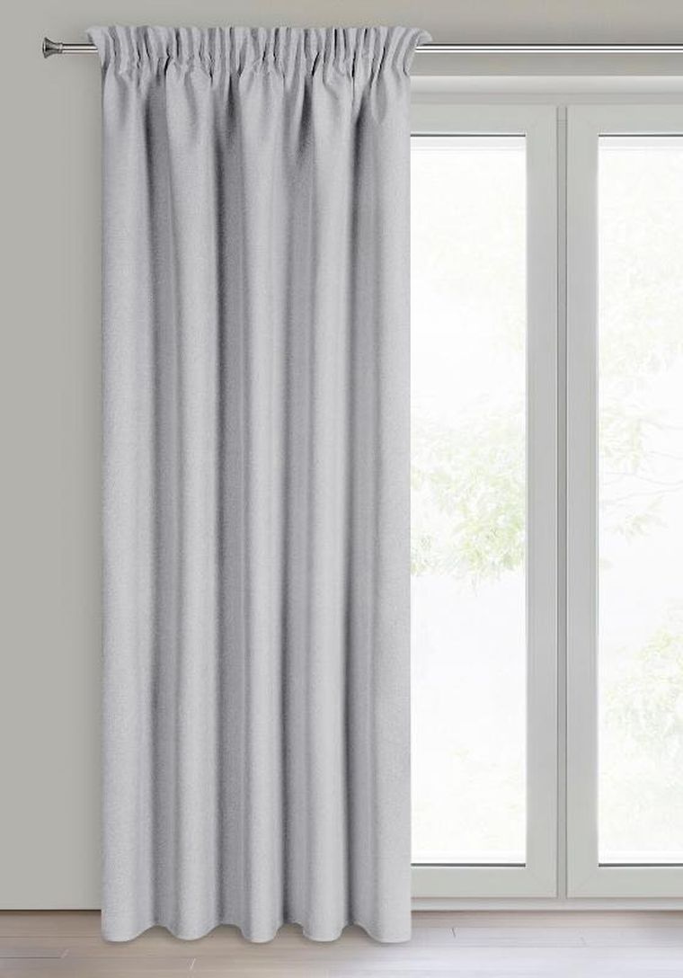 Eurofirany, zasłona zaciemniająca gotowa, Suzan, na taśmie, 135-270 cm, stalowy