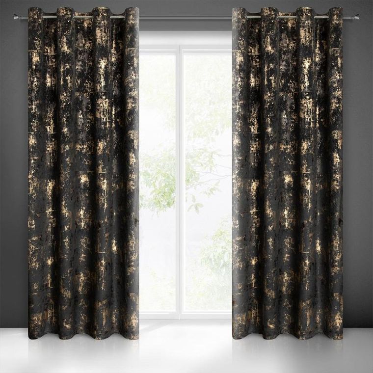 Eurofirany, zasłona zaciemniająca gotowa, Tonia, 140-250 cm, czarny