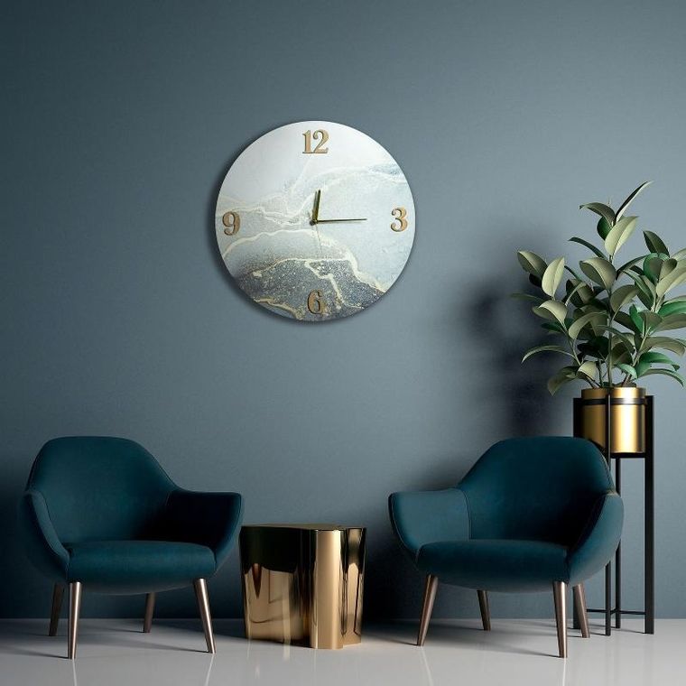 Eurofirany, zegar dekoracyjny, 60-5-60 cm, srebrny