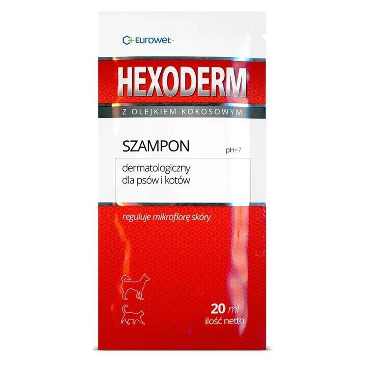 Eurowet, Hexoderm, wsparcie mikroflory skóry dla psa i kota, 20-20 ml