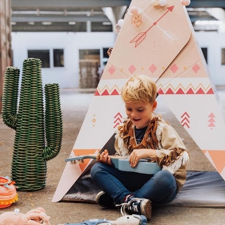 Eve, Stip, Tipi Terra, zabawka z tektury, niebiesko-różowa