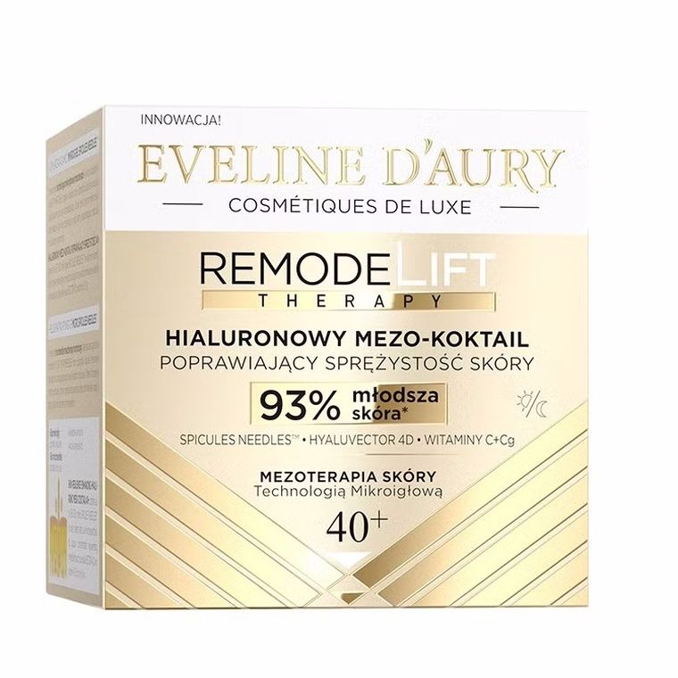 Eveline, D'Aury Remodelift Therapy, hialuronowy mezo-koktajl poprawiający sprężystość skóry 40+ na dzień i noc, 50 ml