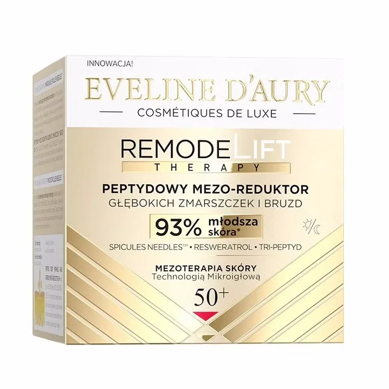 Eveline, D'Aury Remodelift Therapy, peptydowy mezo-reduktor głębokich zmarszczek i bruzd 50+ na dzień i noc, 50 ml