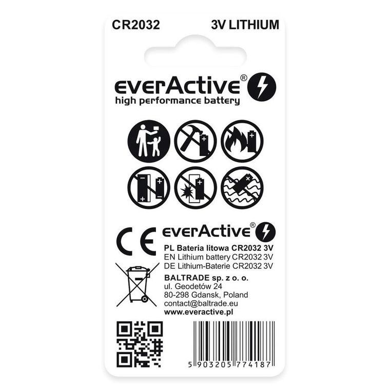 Everactive, baterie litowe, CR2032, 2 szt.