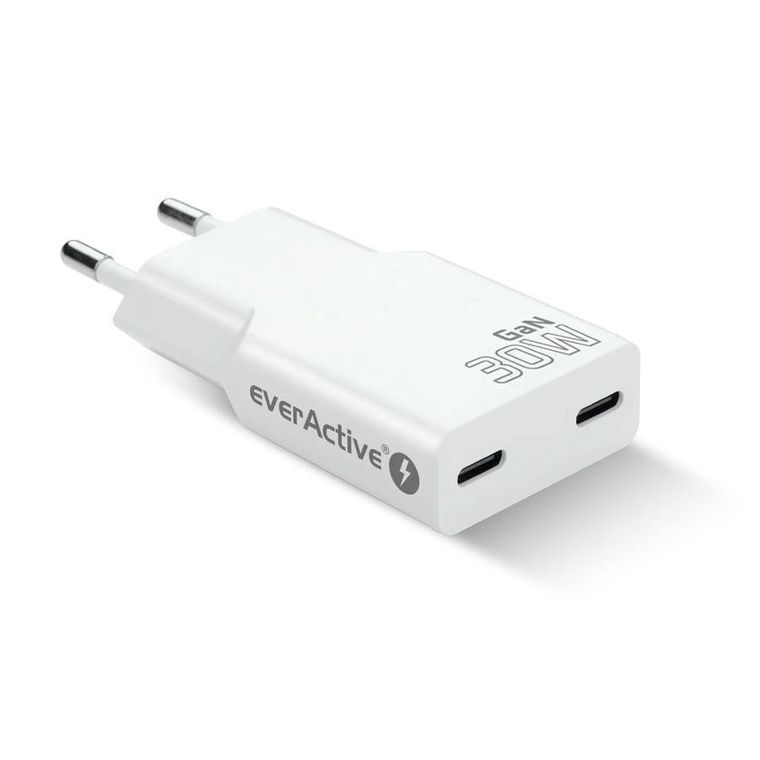 Everactive, ładowarka sieciowa, 2xUSB-C QC, 30W, biała, SC-385Q