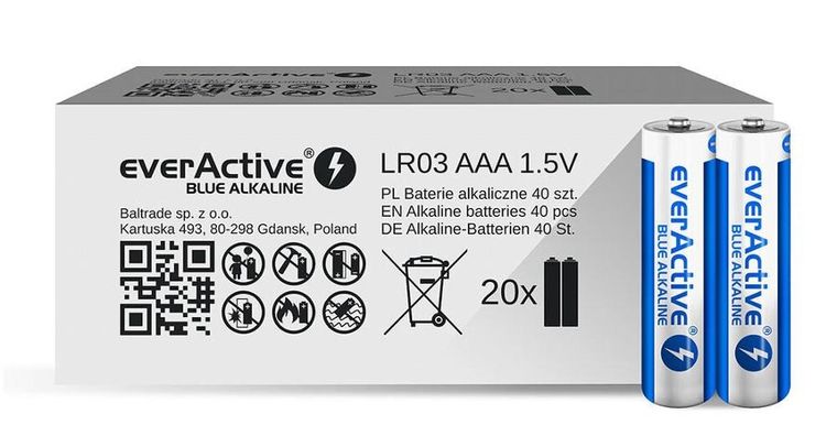 EverActive, Limited Blue Alkaline, baterie alkaliczne, AAA/LR03, 40 szt.
