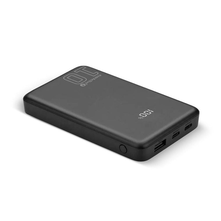 Everactive, powerbank, 10000mAh, 1xUSB, 2xUSB-C, 20W, QC4+, wyświetlacz LCD, czarny, EB-11QB