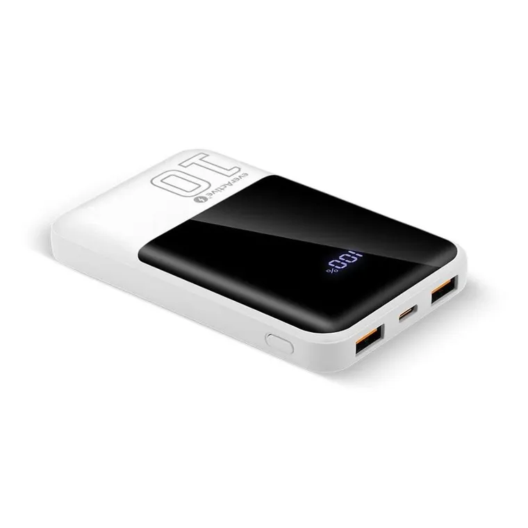 Everactive, powerbank, 10000mAh, 2xUSB, 1xUSB-C, 22,5W, QC4+, wyświetlacz LCD, biały, EB-10Q
