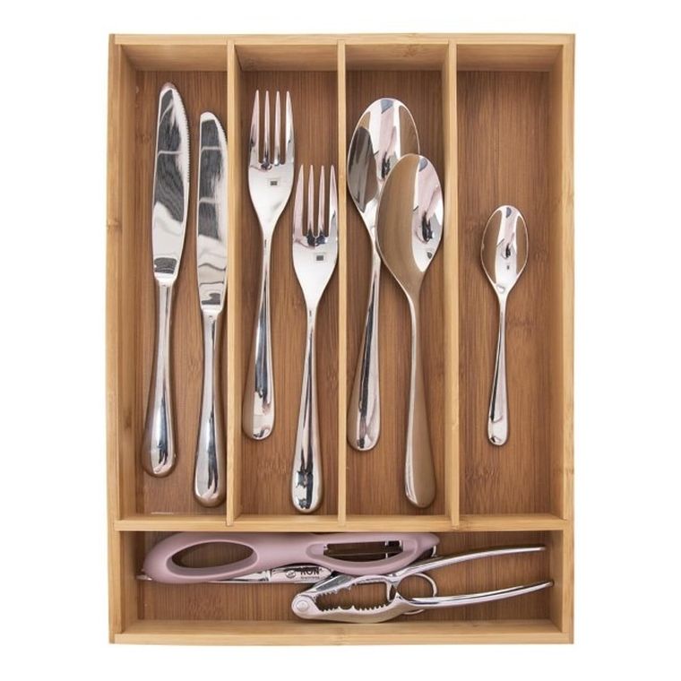 Excellent Houseware, bambusowy organizer na sztućce